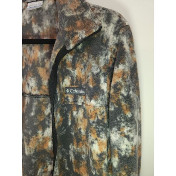 Mens Columbia Steens Mountain Printed Jacket Dark Stone Timberwood Fleece Zip, S - Picture 10 of 16